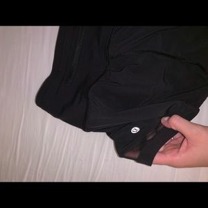 Black mesh lulu lemon shorts
